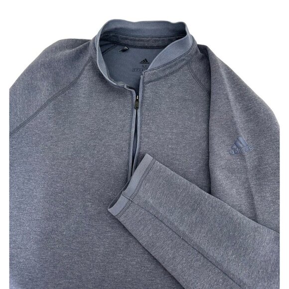 Adidas Golf 1/4 Zip Medium Blue Club Sweatshirt Pullover Performance-Cobblestone - Picture 5 of 6